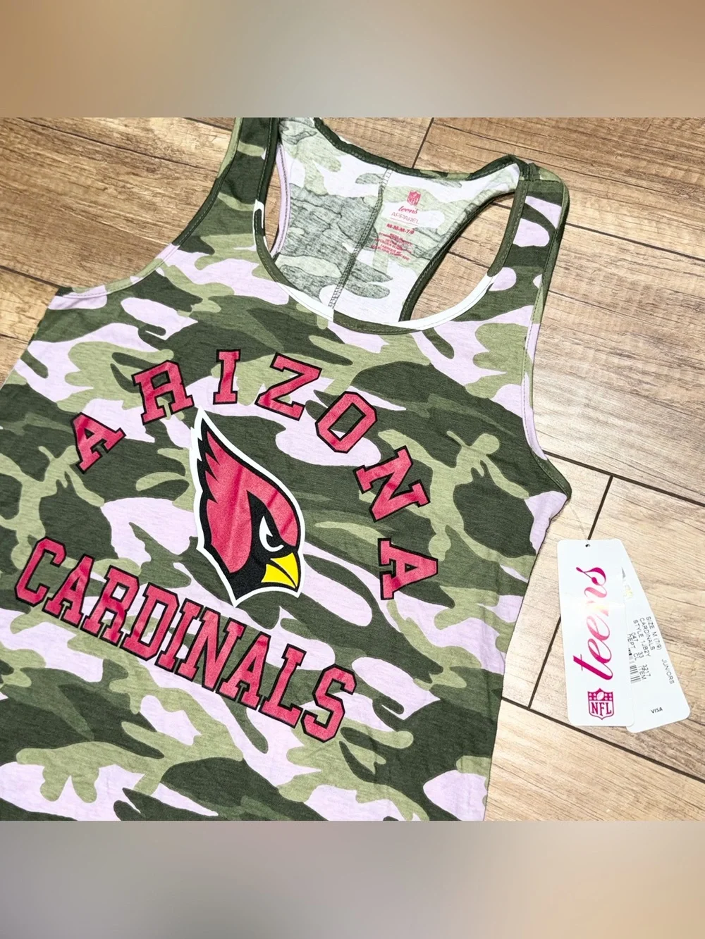 Arizona Cardinals Camouflage NFL Salute To Service Racerback Tank Top Womens M